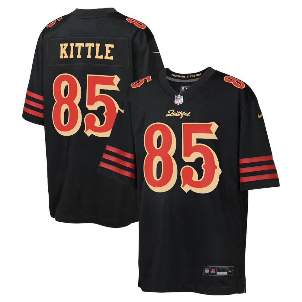 George Kittle San Francisco 49ers Nike Youth 2025 Rivalries Collection Game Jersey - Black-GridironStore